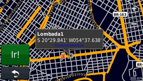 Imagem retirada do GPS Garmin 1350.