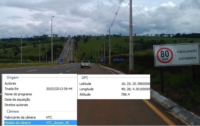 Sinalização do Radar móvel sentido Goiânia-GO para Inhumas-GO.